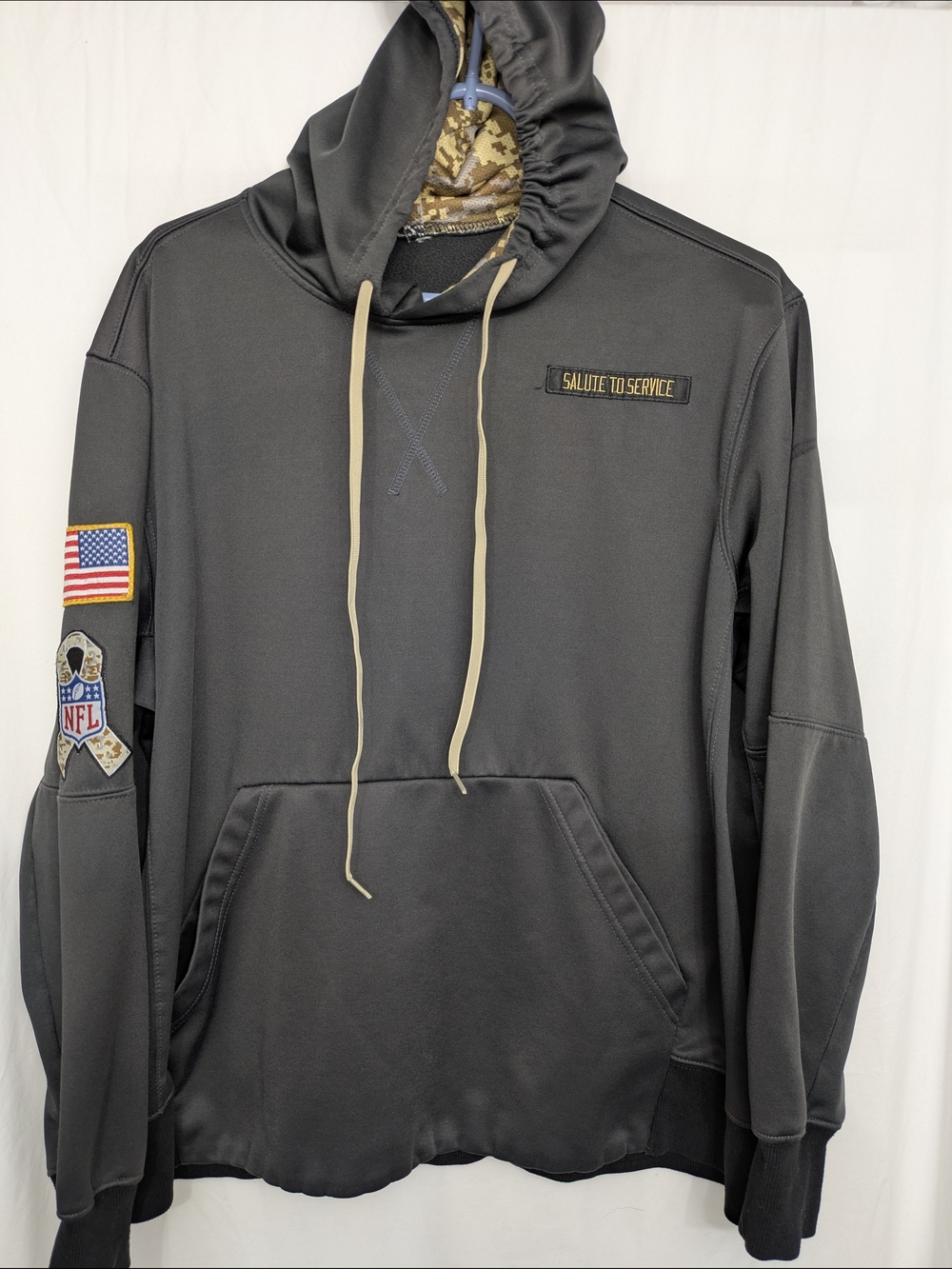 NFL Salute To Service Hoodie Gray Camo Military Pullover Mens L Estimated